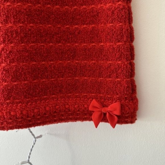 NWT Gucci $2200 Red Midi Boucle Knee Length Skirt Size XS - 2 US Bows Wool - Picture 5 of 9